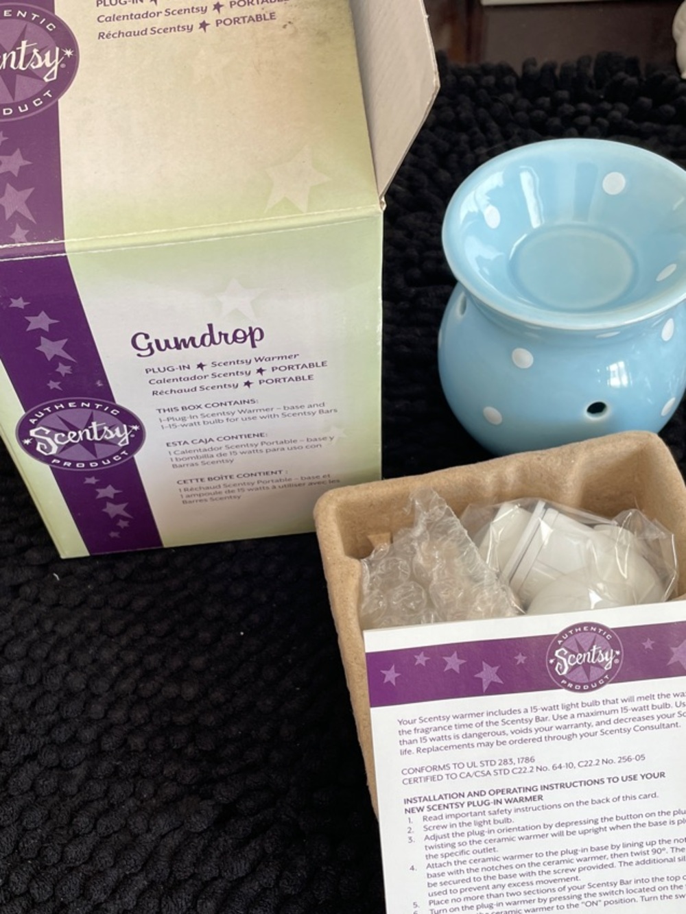 Scentsy Blue Polka Dot Gumdrop Plug-In Warmer